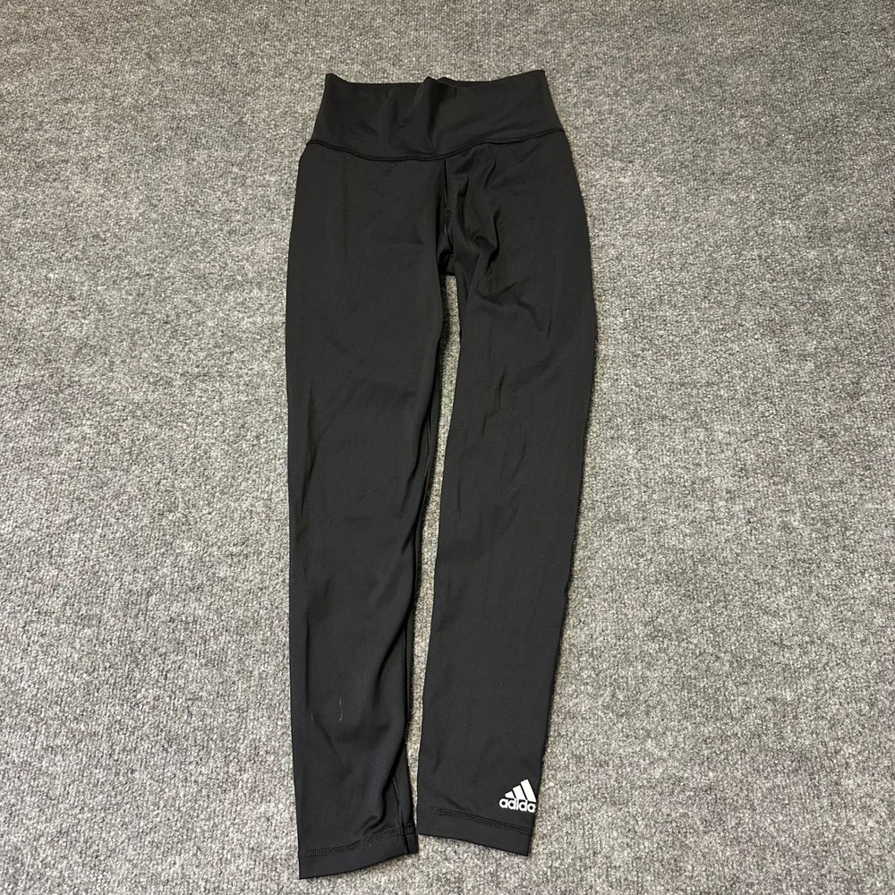 Adidas Leggings Womens Size S Black High Waisted Slim Fit Athletic Yoga Pants